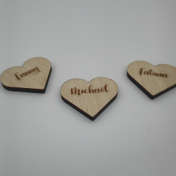 Marque-place Coeur en bois