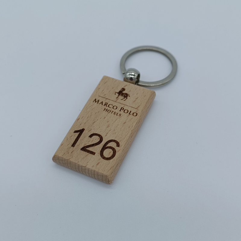 Porte-clé en bois personnalisé - Modèle rectangle
