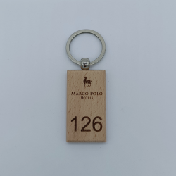 Porte-clé en bois personnalisé - Modèle rectangle