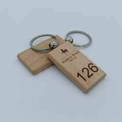 Porte-clé en bois personnalisé - Modèle rectangle