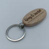Porte-clé en bois personnalisé - Modèle ovale