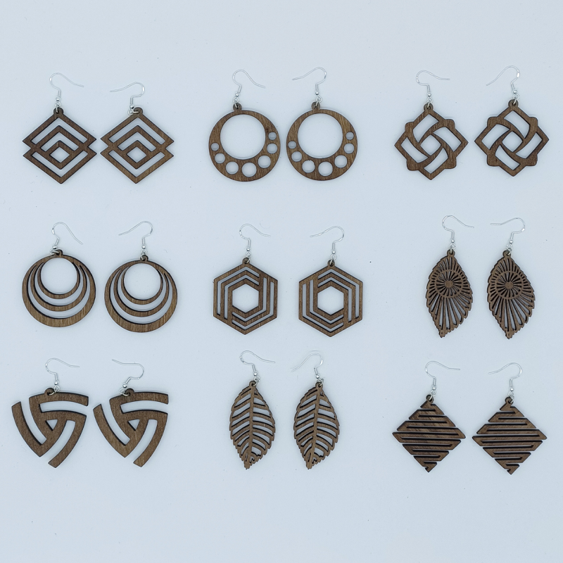 Boucles d'oreille en bois - Collection 1