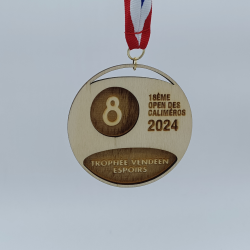 Médaille en bois personnalisée - deux couches