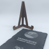 Trophée personnalisé en ardoise avec chevalet en bois