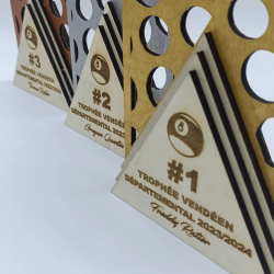 Trophée en bois personnalisé peint à la main